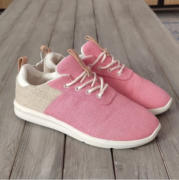 NWT TOMS Earthwise Sneakers In Tea Pink/ Natural Size Woman's 7.5 - Picture 6 of 12